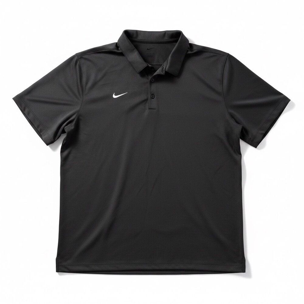 Nike Golf Polo Shirt Mens XL Black Short Sleeve Performance Polyester